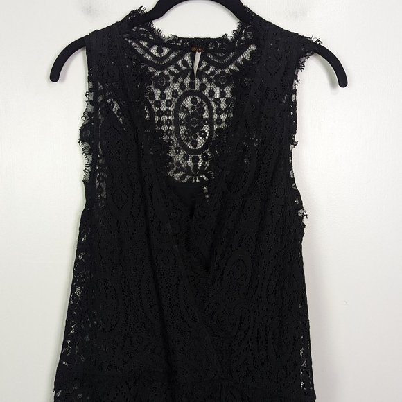 Free People Heart in Two Mini Black Lace Dress Size XS - Picture 4 of 9